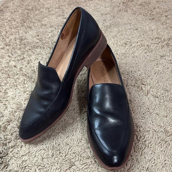 Madewell Women Black Leather Loafers Size 8 - Picture 3 of 10